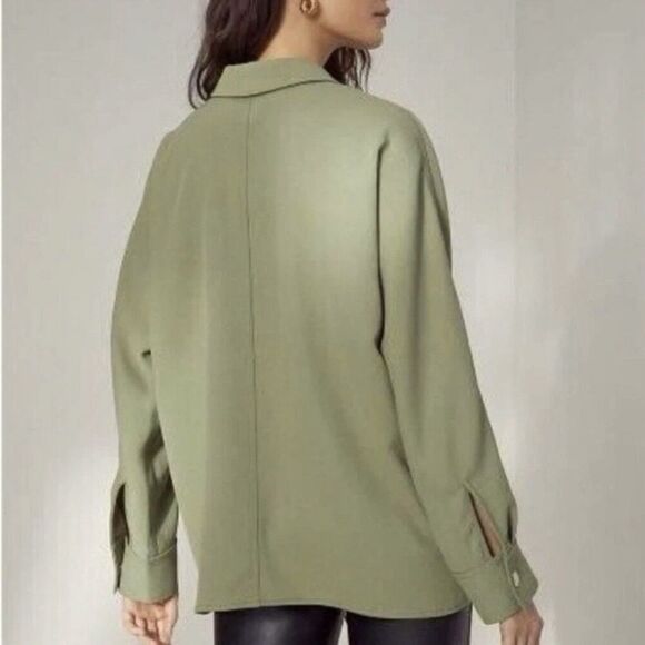 Aritzia Wilfred Freeform Shirt Sage Green Oversized Button Up Size S Relaxed - Picture 6 of 10